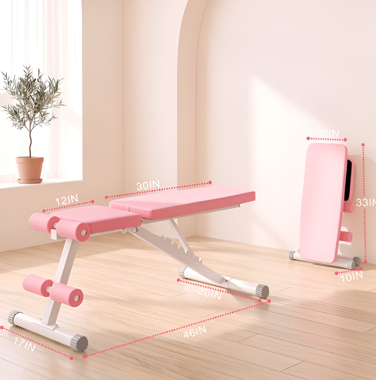 Foldable Weight Bench - 8 Position Adjustable Bench Press for Home Gym - 660 LB