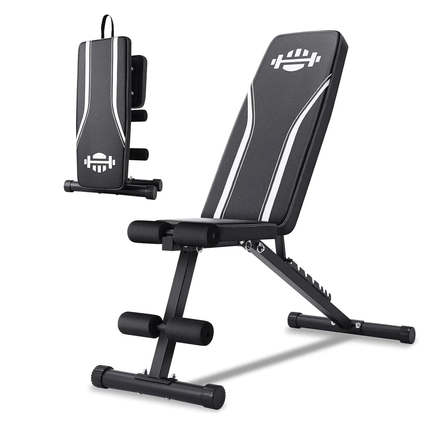 Foldable Weight Bench for Full Body Workout Bench Press, 660LBS Adjustable Weight Bench with 8 Positions Incline Decline Bench for Home Gym Fitness Strength Training