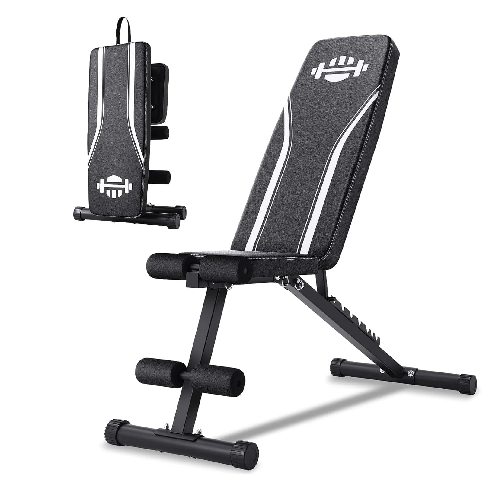 Foldable Weight Bench for Full Body Workout Bench Press, 660LBS Adjustable Weight Bench with 8 Positions Incline Decline Bench for Home Gym Fitness Strength Training