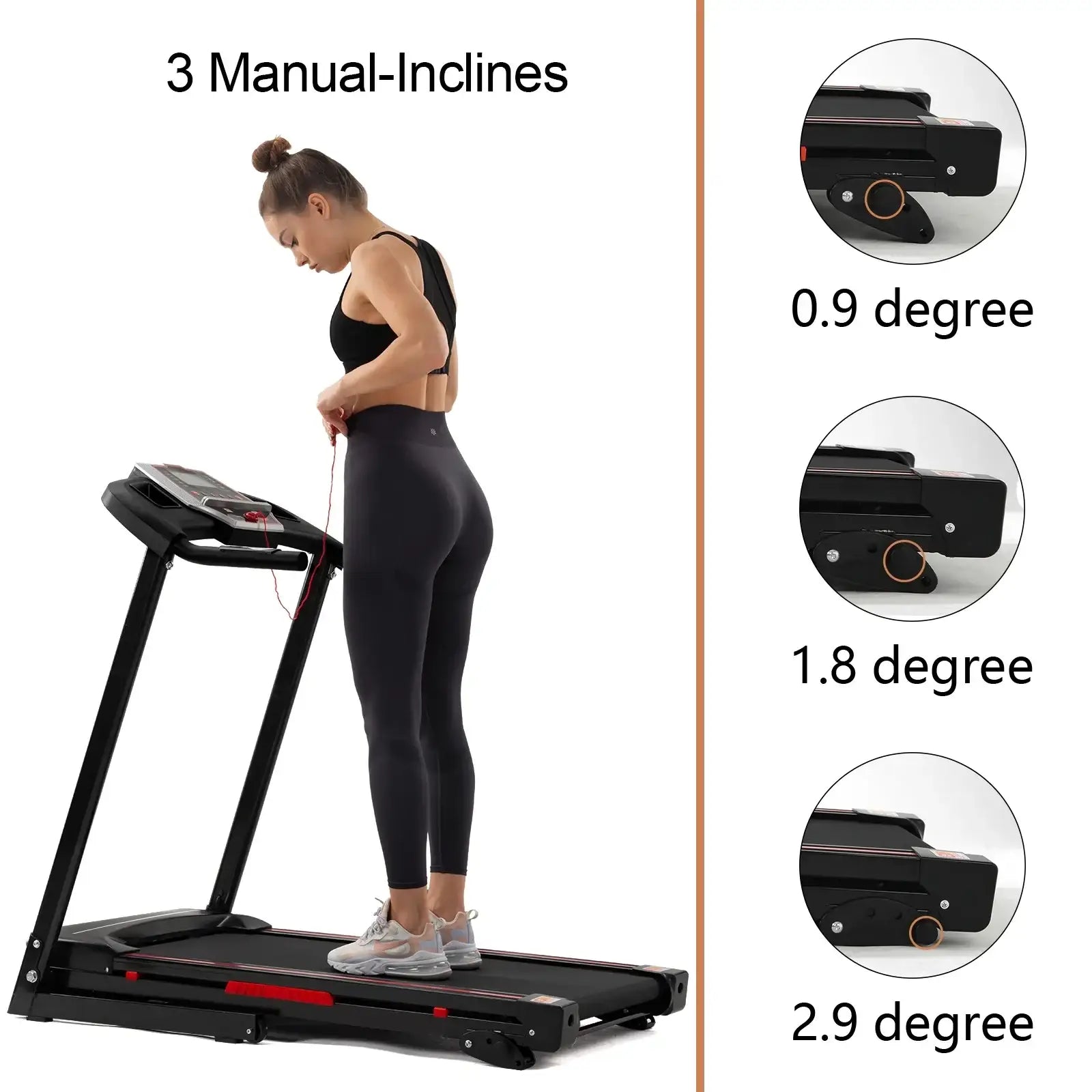 Folding Treadmill 3.5HP Adjustable Incline Bluetooth