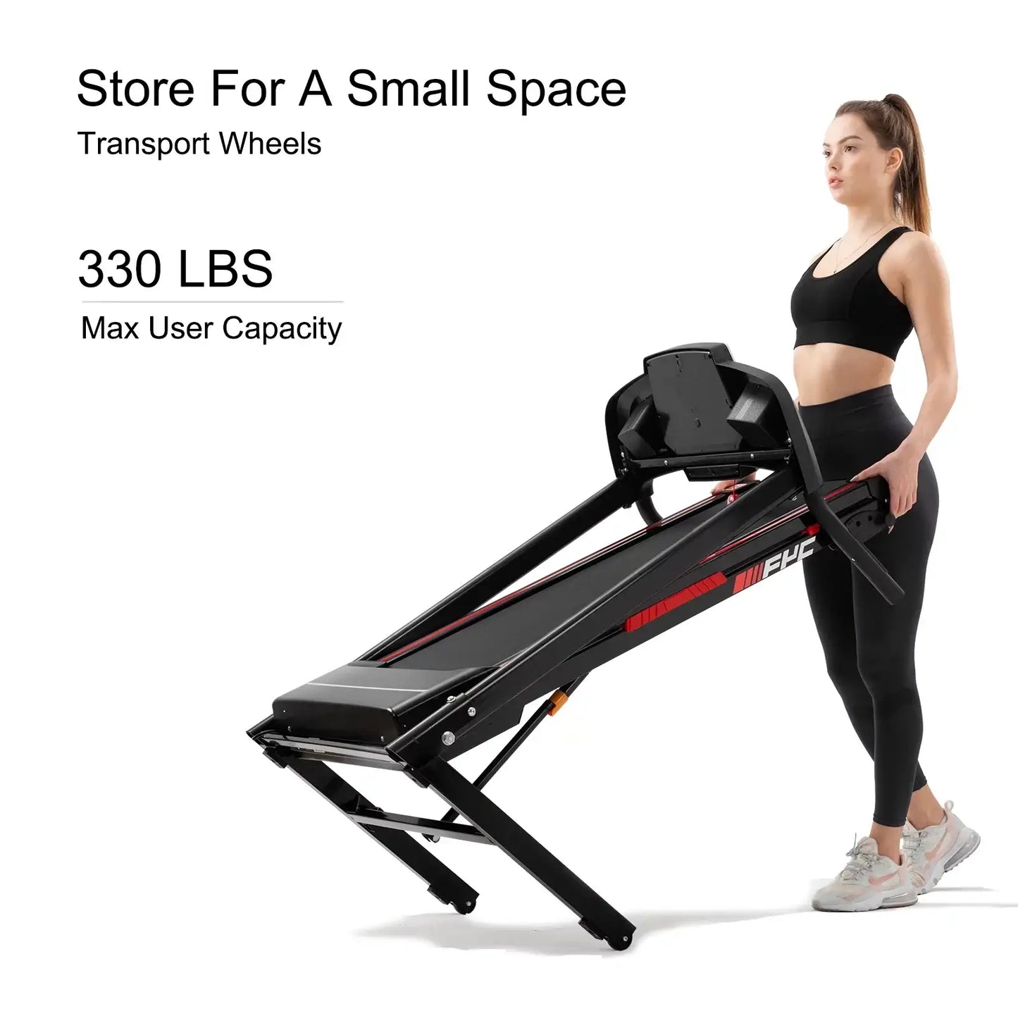 Folding Treadmill 3.5HP Adjustable Incline Bluetooth
