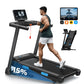 Folding Treadmill with 15% Auto Incline, 2.5 HP Motor, 300 lb Capacity, App-Connected Display for Home Workouts