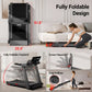 Folding Treadmill with 20% Auto Incline, 400 lb Capacity, 3.5 HP Motor, 9.5 MPH Wide Belt & Adjustable Handrails