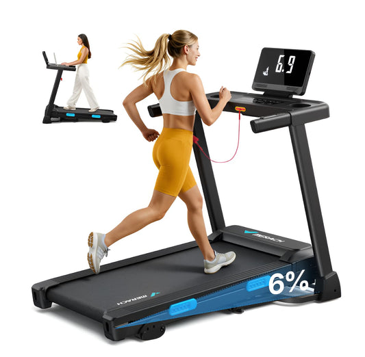 Folding Treadmill with Incline - 2.5HP Home Treadmill, 300 lbs Capacity