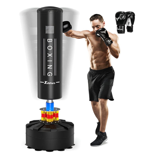 Freestanding Punching Bag with Boxing Gloves - Suction Base