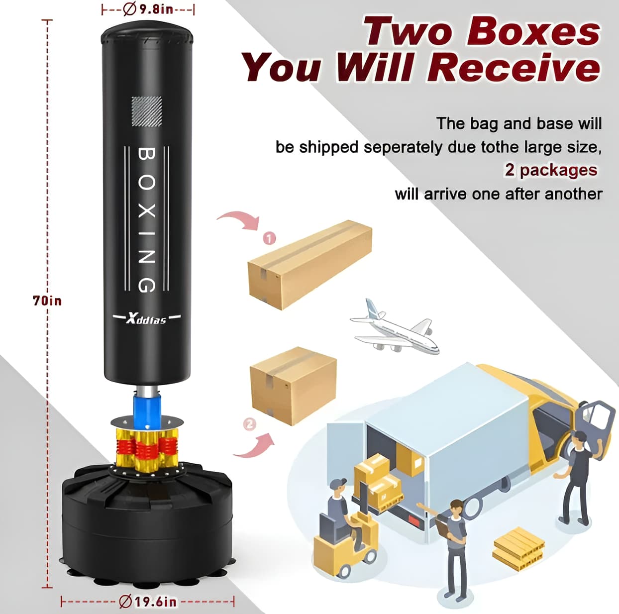 Freestanding Punching Bag with Boxing Gloves - Suction Base