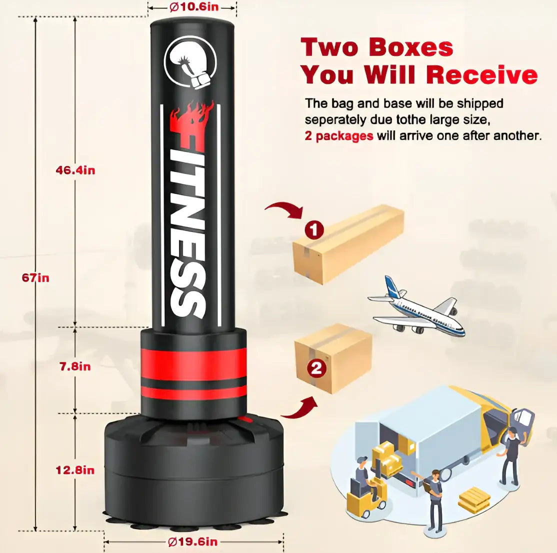 Freestanding Boxing Punching Bag 70 Inch with Gloves