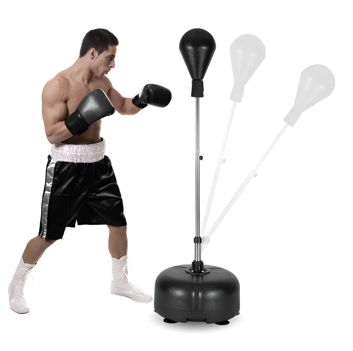 Freestanding Reflex Punching Bag with Adjustable Stand | 53–61" Height