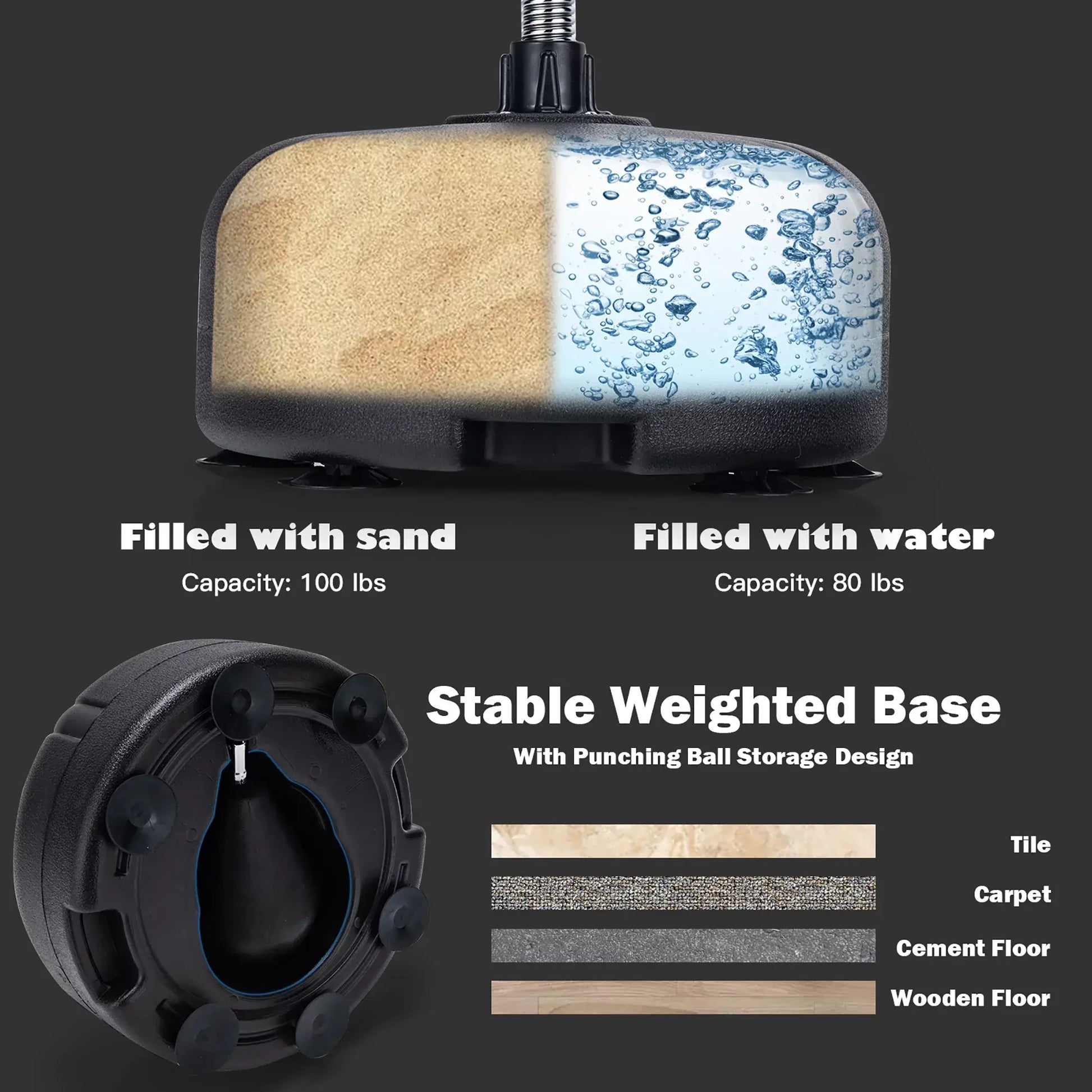 Freestanding Reflex Punching Bag with Adjustable Stand | 53–61" Height