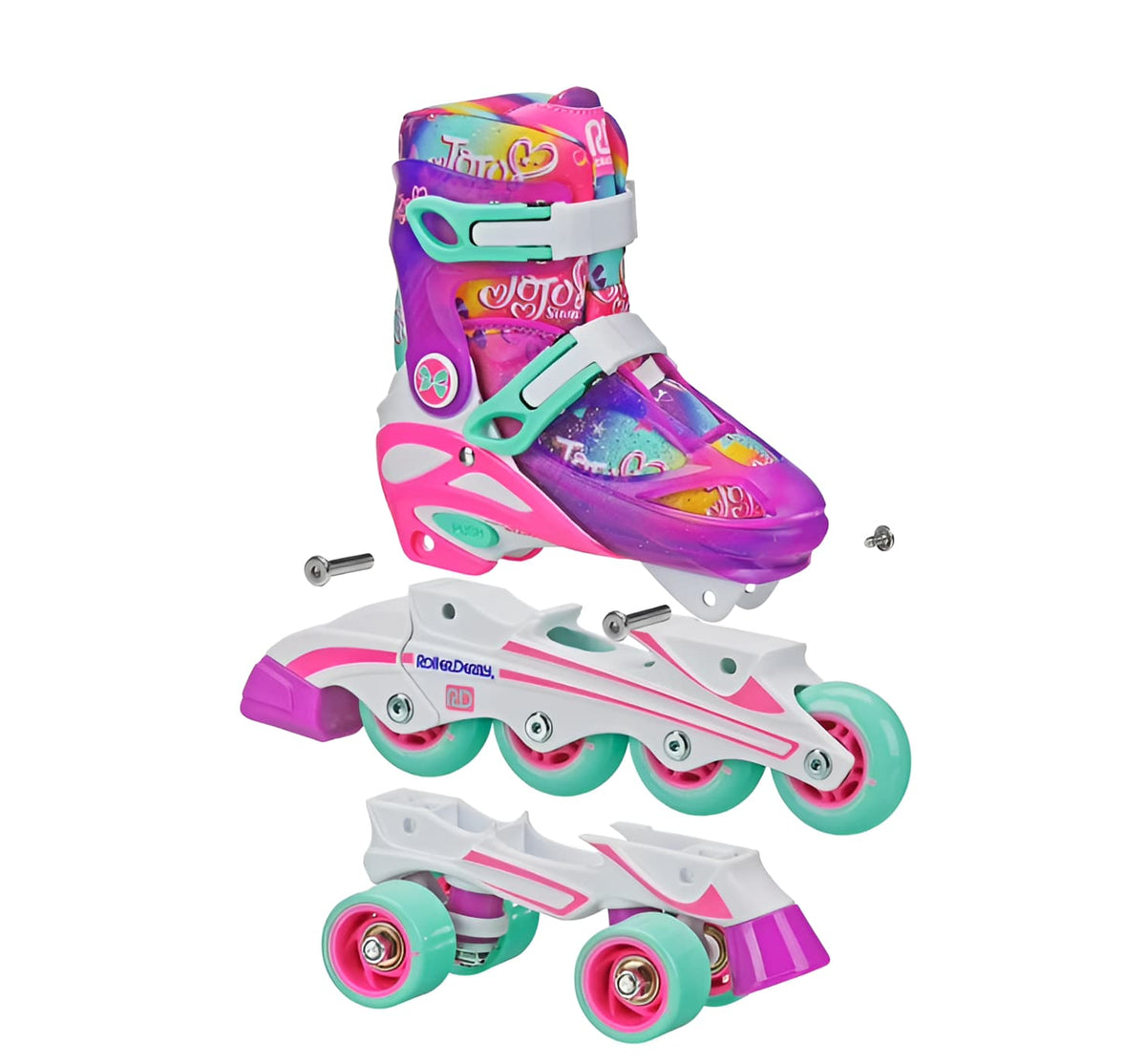 Girls 2-in-1 Convertible Roller Inline Skates