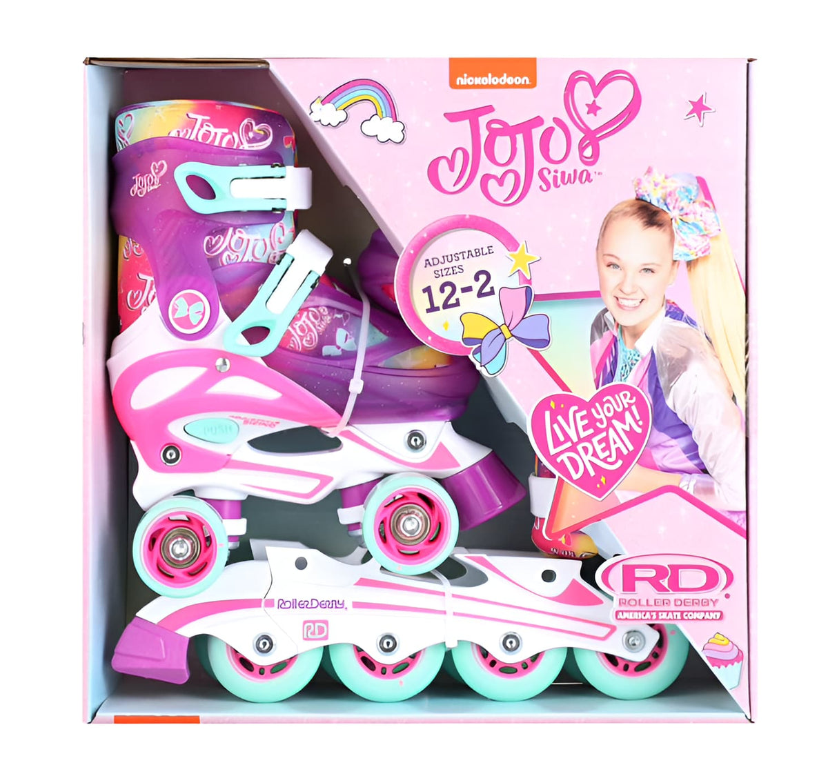 Girls 2-in-1 Convertible Roller Inline Skates