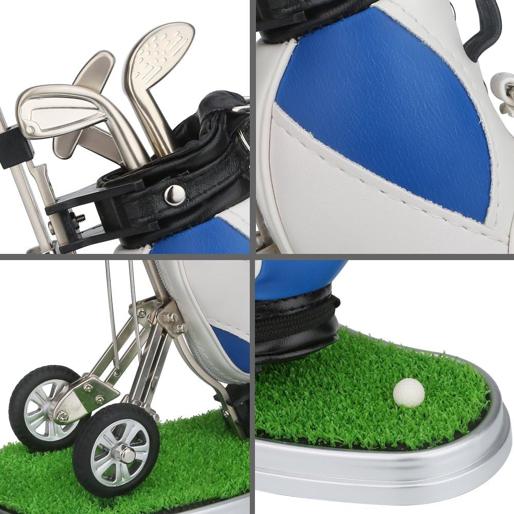 Golf Pen Holder with 3 Pieces Golf Club Pens Set Unique Golf Golf Desk Decor Gifts Souvenirs for Men