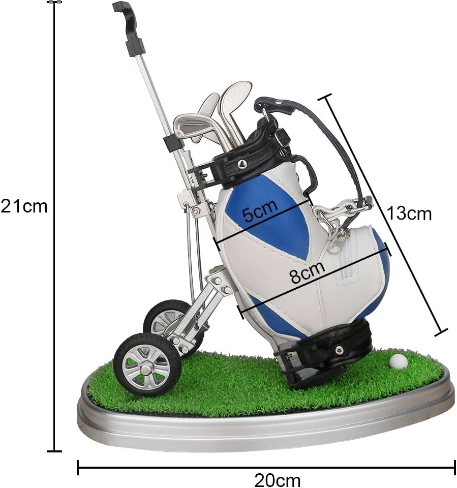Golf Pen Holder with 3 Pieces Golf Club Pens Set Unique Golf Golf Desk Decor Gifts Souvenirs for Men