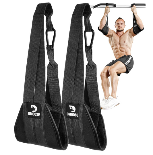 Hanging Ab Straps for Pull-Up Bar - Padded Core Training with Carabiners