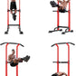 Height Adjustable Power Tower Dip Stands Pull up Bar Strength Training for Home Gym Red