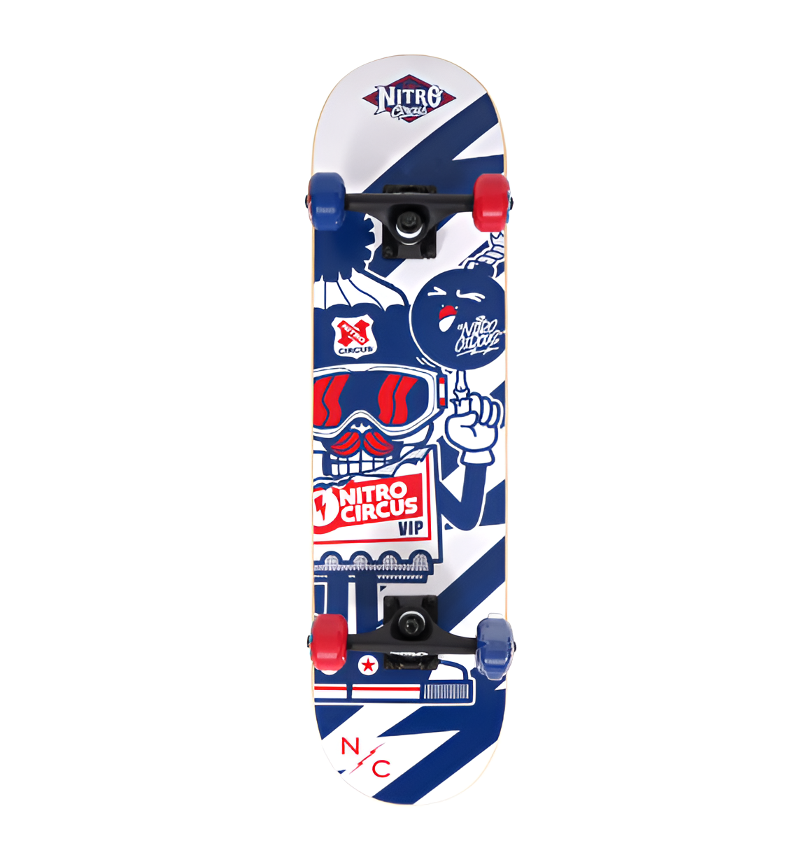 Hyper Nitro Circus 9-Ply Maple Skateboard Blue & White