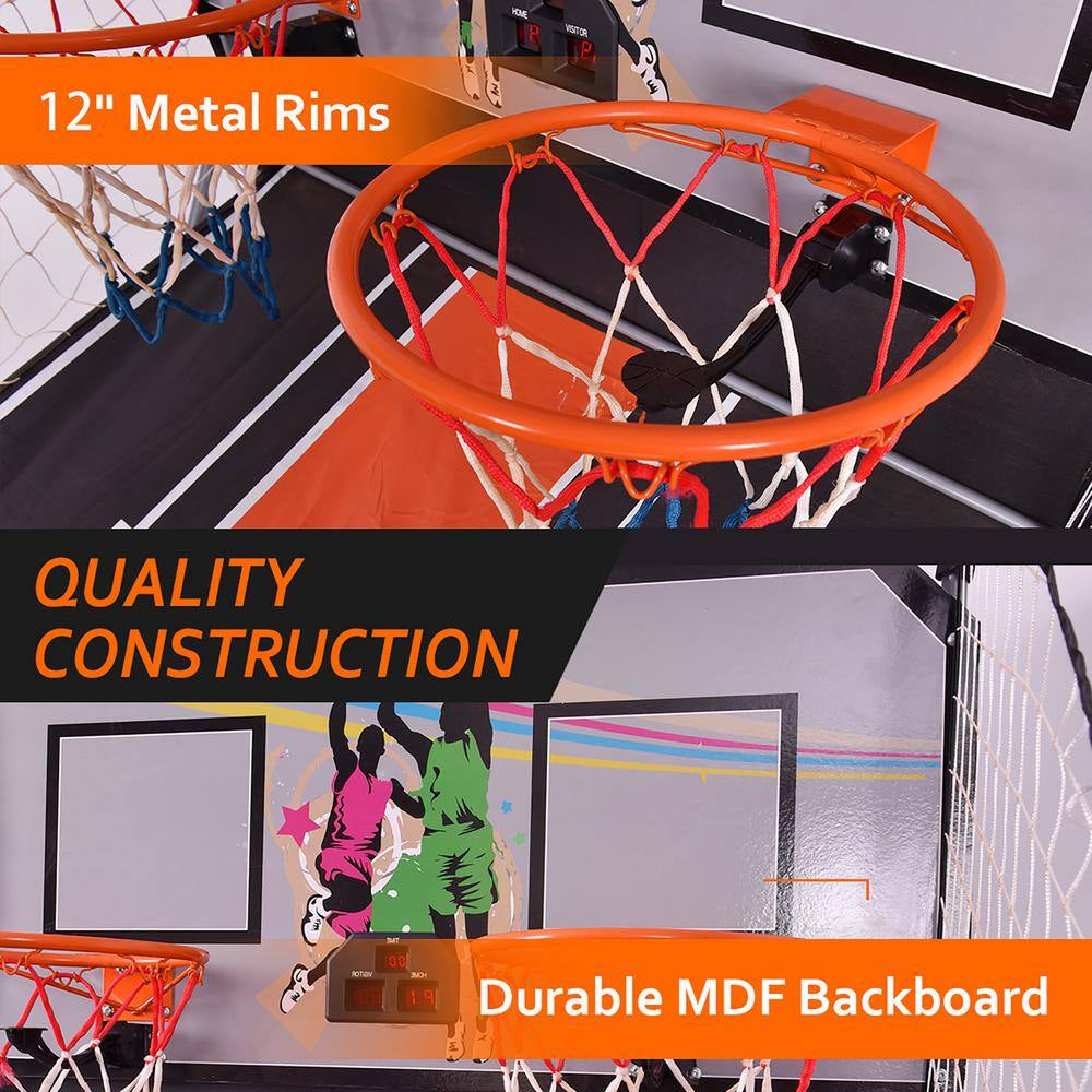 Indoor Basketball Arcade Game Double Electronic Hoops Shot 2 Player W/4 Balls