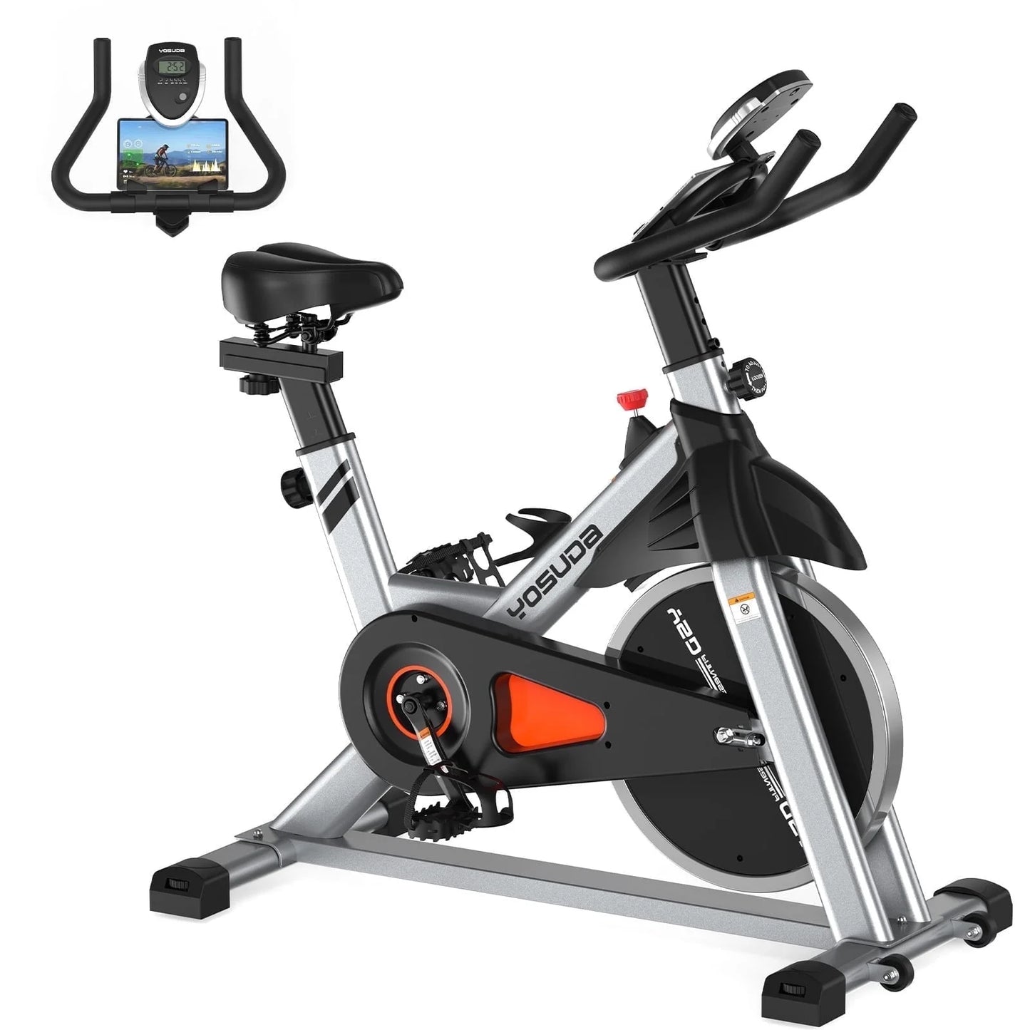 Indoor Cycling Bike Stationary Bike with 270Lb Max Weight Exercise Bicycle with Ipad Mount & Comfortable Seat Cushion for Home Cardio Workout