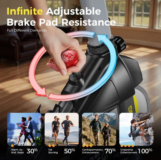 Indoor Exercise Bike - Magnetic Resistance Stationary Bike with LCD Monitor, 350 lbs Capacity