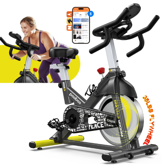 Indoor Exercise Bike - Magnetic Resistance Stationary Bike with LCD Monitor, 350 lbs Capacity