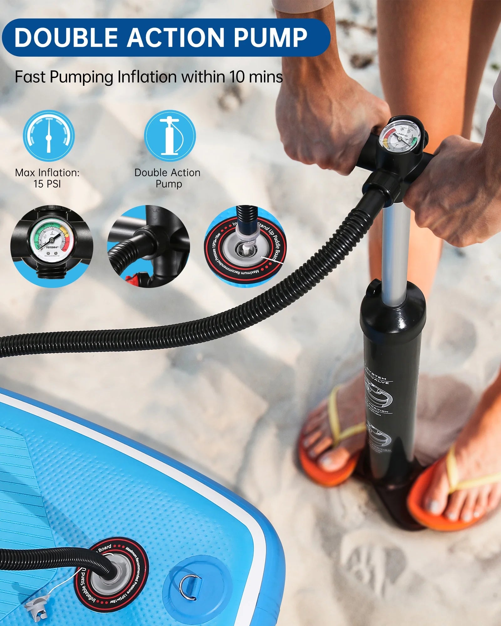 Inflatable Paddle Board Stand up Paddle Board 6 in Thick with Sup Accessories and Carry Bag and Fast Pumping for Adults and Youth