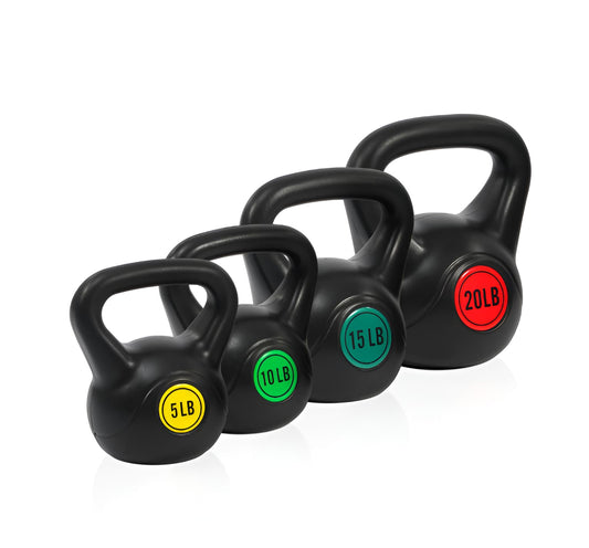 Kettlebell Weight Set 5-20 lbs Wide Grip 4 Piece