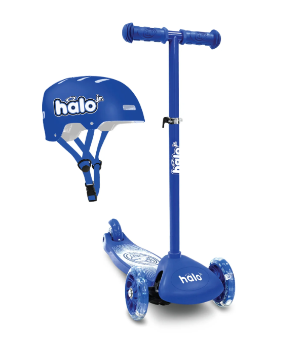 Kids 3-Wheel Scooter with Helmet - Light-Up Wheels