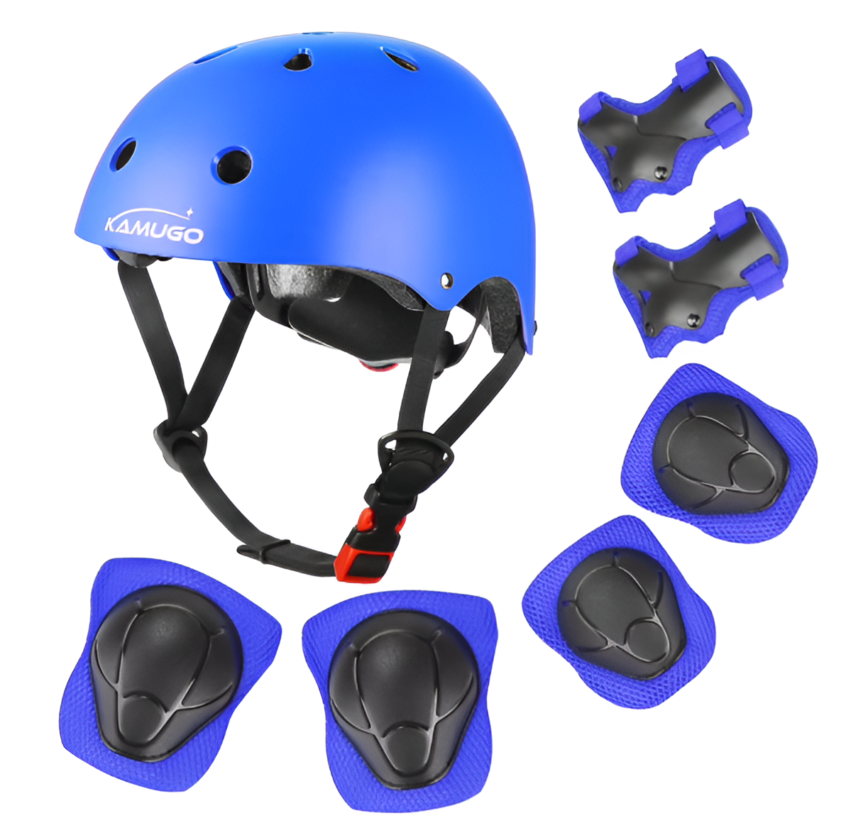 Kids Bike Helmet Set - 7-Piece Protective Gear with Knee Pads & Elbow Pads 