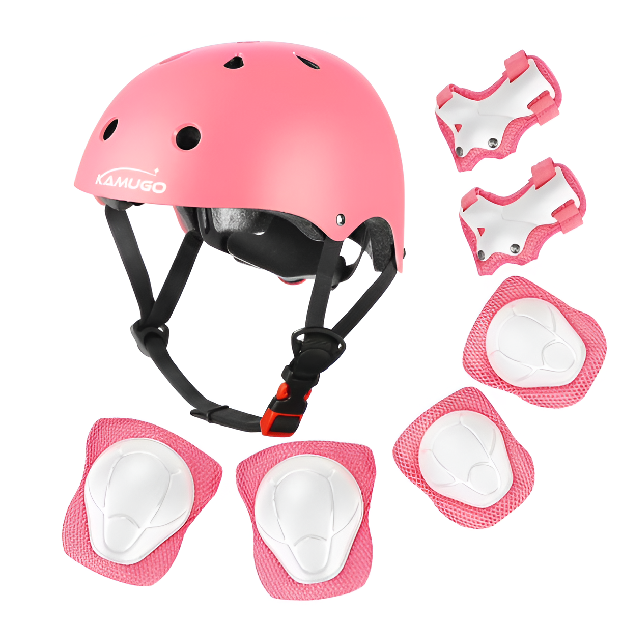 Kids Bike Helmet Set - 7-Piece Protective Gear with Knee Pads & Elbow Pads 