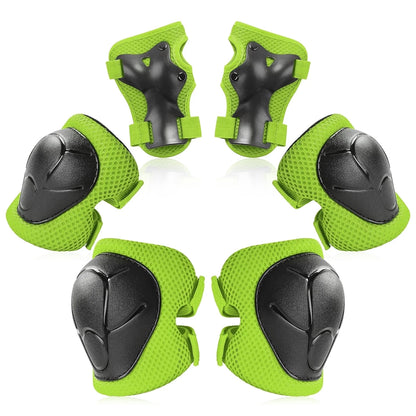 Kids Protective Gear Set, Knee Pads for Kids 2-8 Years Toddler, Knee and Elbow Pads with Wrist Guards for Skating Cycling Bike, Green