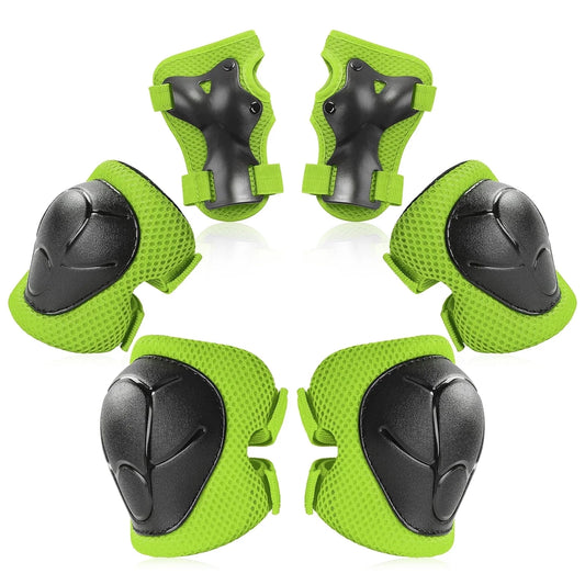 Kids Protective Gear Set, Knee Pads for Kids 2-8 Years Toddler, Knee and Elbow Pads with Wrist Guards for Skating Cycling Bike, Green