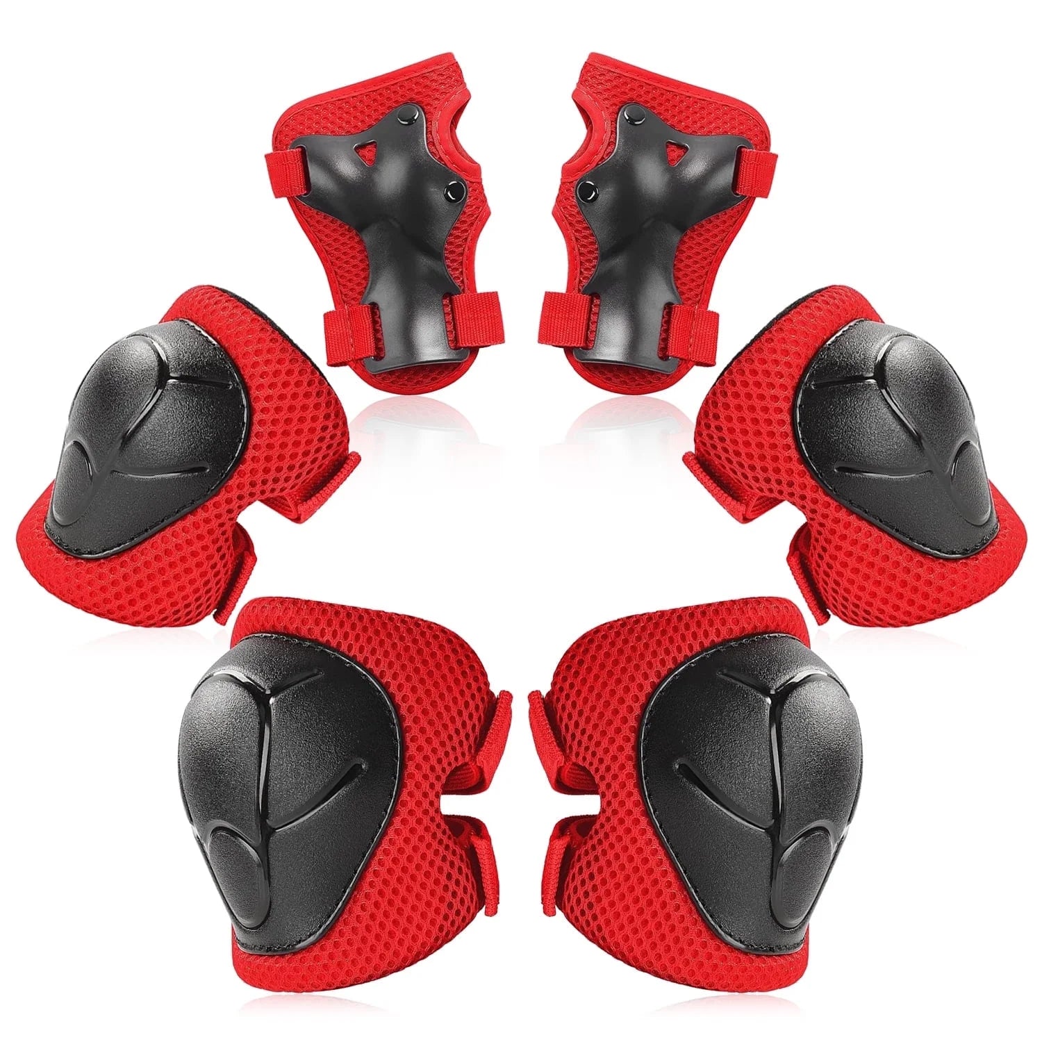 Kids Protective Gear Set, Knee Pads for Kids 2-8 Years Toddler, Knee and Elbow Pads with Wrist Guards for Skating Cycling Bike, Green