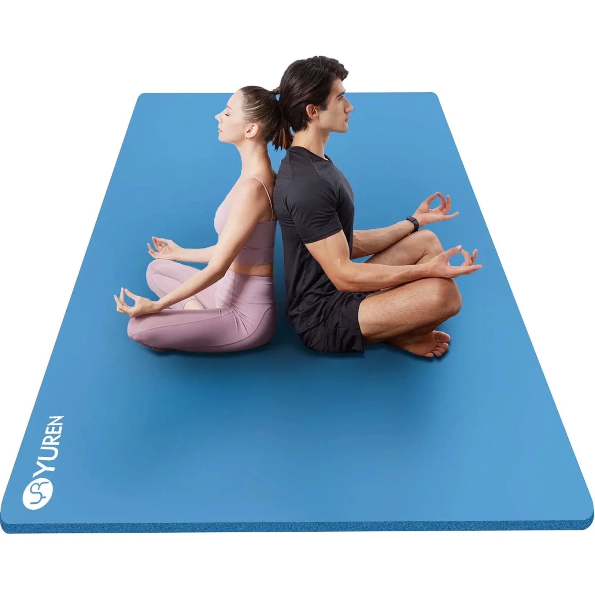Large Yoga Mat 78X51" 10Mm Thick NBR Foam Exercise Mats for Home/Gym Fitness Workout, Blue