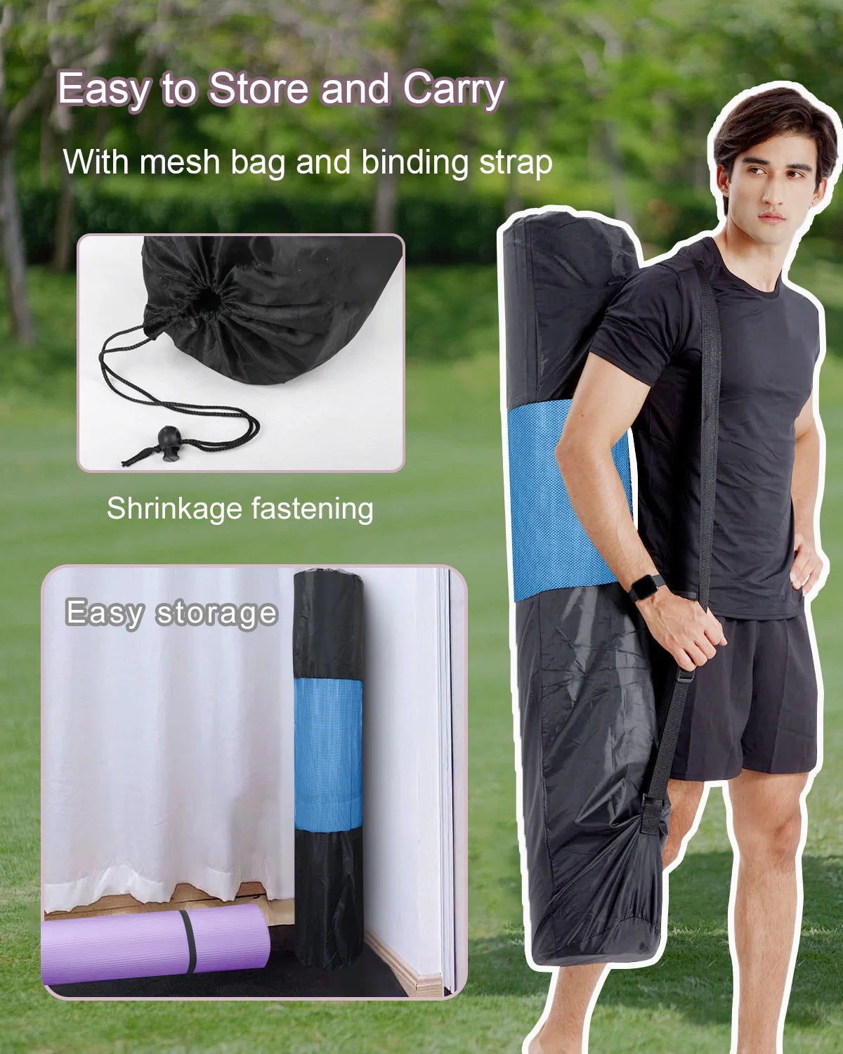 Large Yoga Mat 78X51" 10Mm Thick NBR Foam Exercise Mats for Home/Gym Fitness Workout, Blue