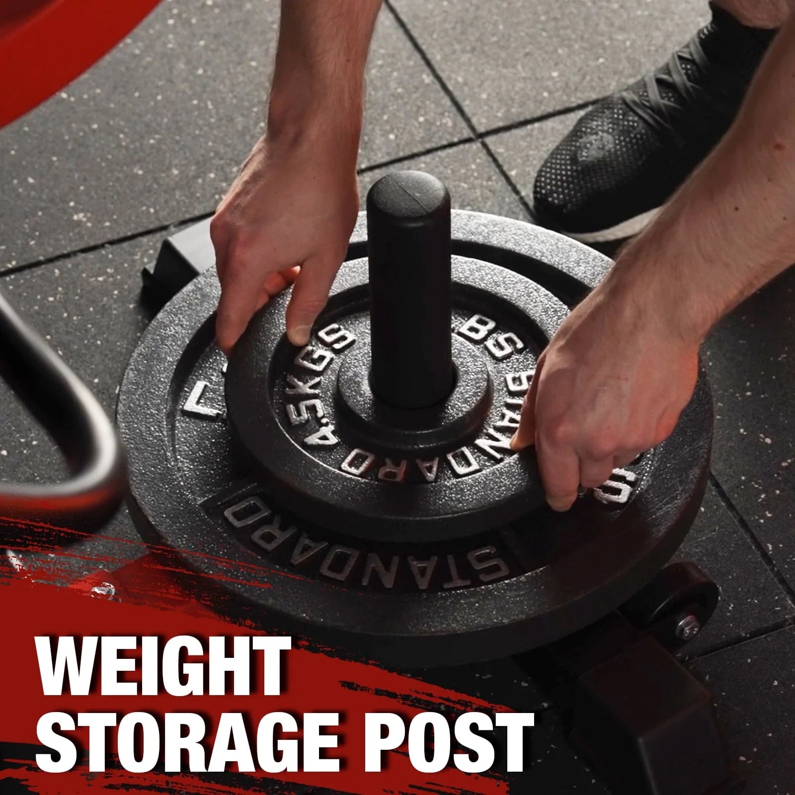 Leg Extension and Curl Machine, Leg Training Bench with 50LBS Weight Plates, Adjustable Leg Machine with Storage Places for Home Gym