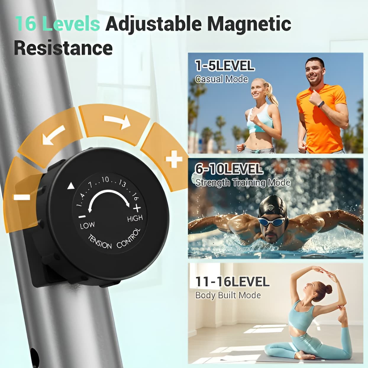 Magnetic Elliptical Machine - 16-Level Resistance, 265 lbs Capacity