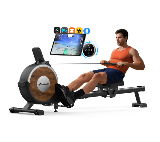 Rowing Machine - 16 Levels Quiet Magnetic Smart Resistance