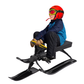 Metal Snow Racer Sled - Steering Wheel & Brakes Kids Winter Sled