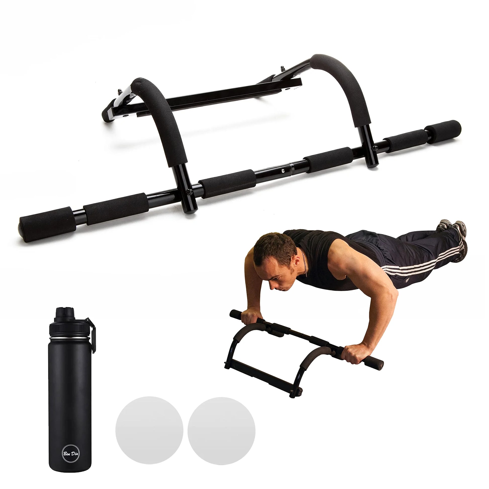 Multi-Function Portable Pull up Bar for Doorway, Black