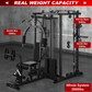Multifunction Home Gym Equipment Workout Station, Smith Machine with 150LBS Weight Stack