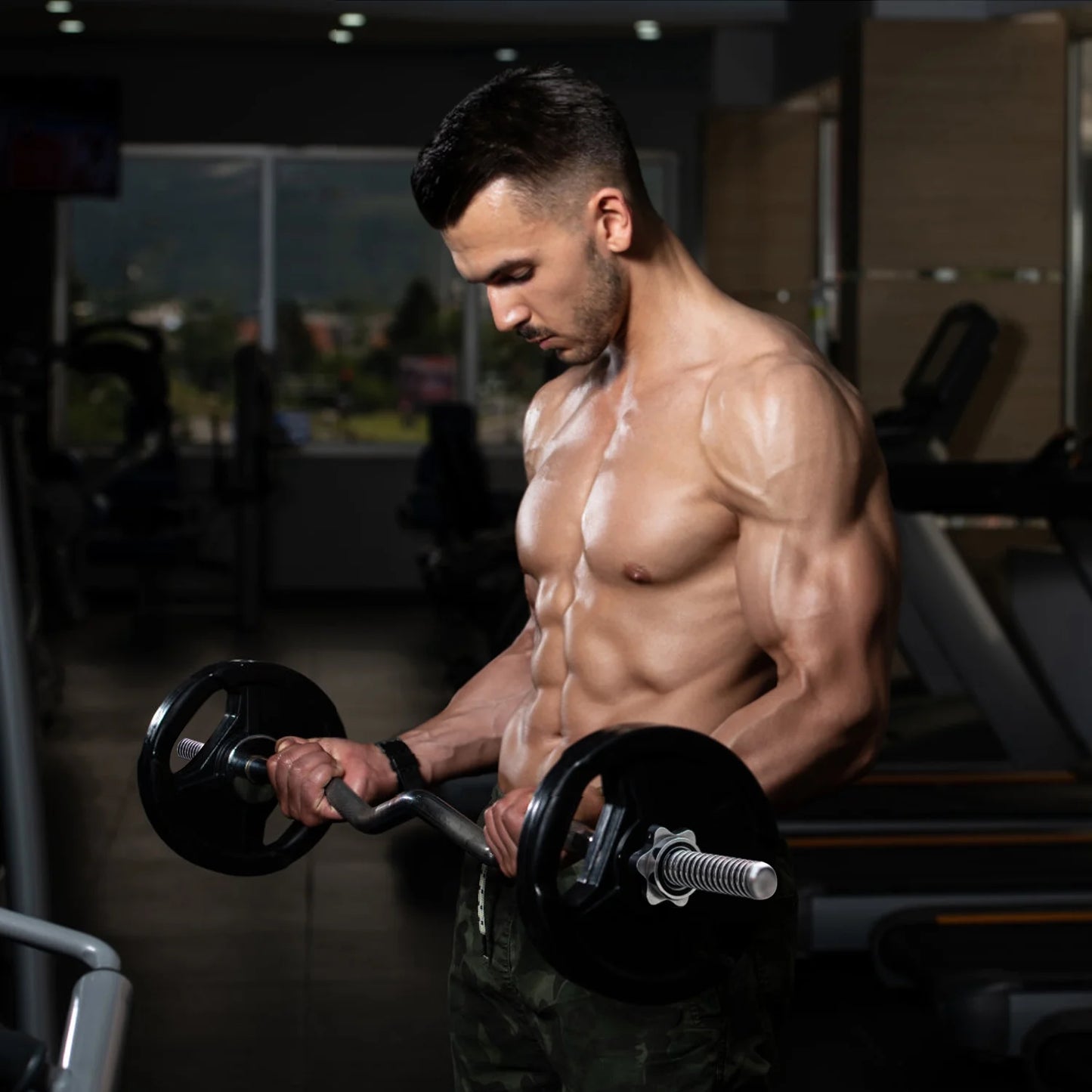 Olympic 47" Curl Bar, Barbell Standard Weight Lifting Bar Threaded Non-Slip, 440-Pound Capacity, Silver