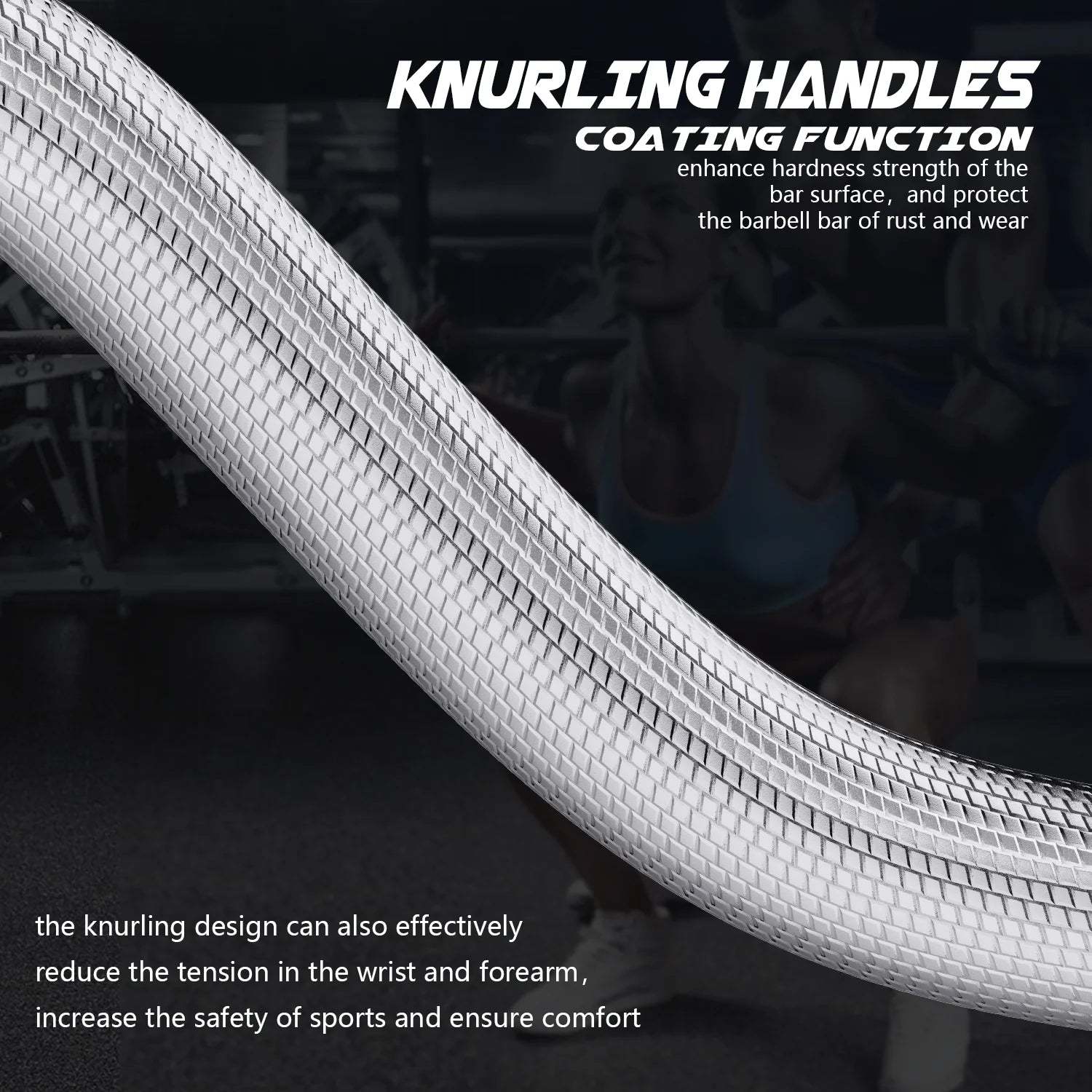 Olympic 47" Curl Bar, Barbell Standard Weight Lifting Bar Threaded Non-Slip, 440-Pound Capacity, Silver