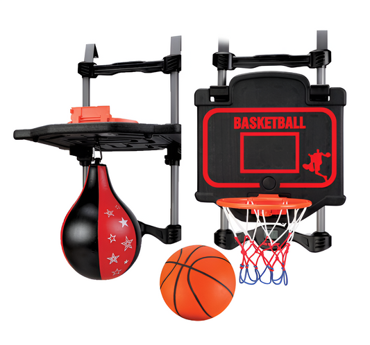 2-in-1 Over-the-Door Basketball & Speed Bag Combo