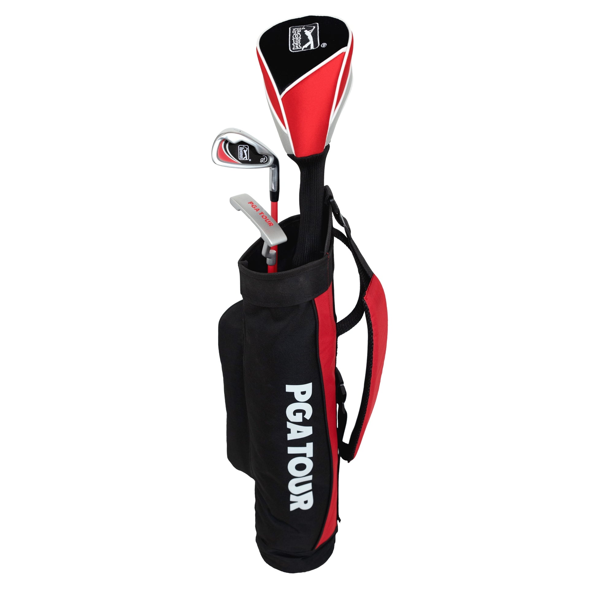 G1 Series Kids Red Golf Club Set with 3 Clubs, Carry Bag & 5 Total Pieces, 4'1"-4'8", Ages 5-8