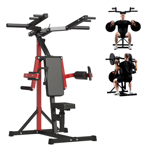 Plate Loaded Deltoid and Shoulder Press Machine, Multifunctional Lateral Raise Machine with Adjustable Seat and Backrest, 800 Weight Capacity