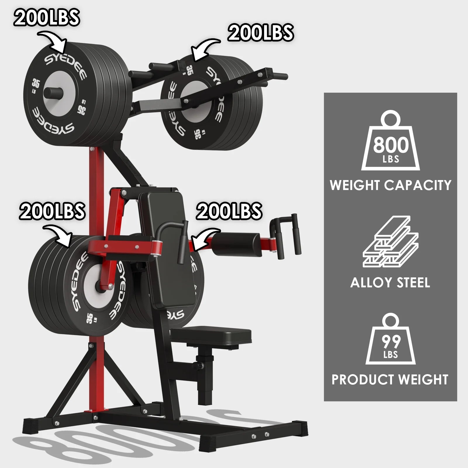 Plate Loaded Deltoid and Shoulder Press Machine, Multifunctional Lateral Raise Machine with Adjustable Seat and Backrest, 800 Weight Capacity