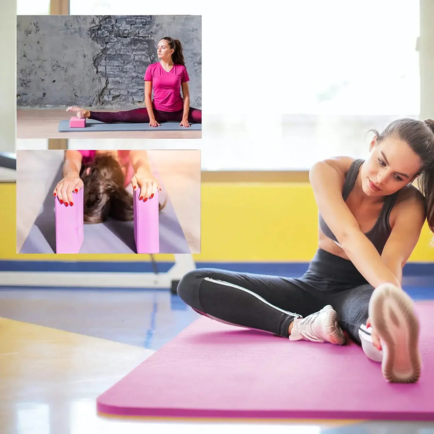 Yoga Mat Set - Complete Kit with Blocks, Strap & Towels