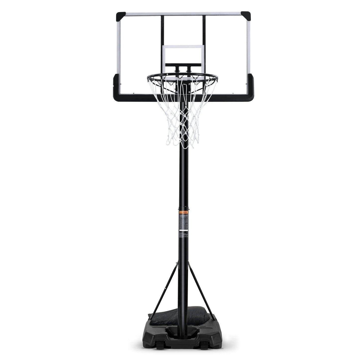 Portable Basketball Hoop Goal Basketball Hoop System Height Adjustable 7 Ft 6 in 10 Ft with 44 Inch Indoor Outdoor PVC Backboard Material