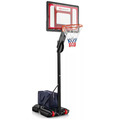 Portable Basketball Hoop System 5 Ft. to 10 Ft. Adjustable with Weight Bag Wheels Outdoor