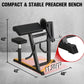 Preacher Curl Bench, Adjustable Seat, 2 in 1 Plate-Loaded Bicep Tricep Curl Machine for Home Gym